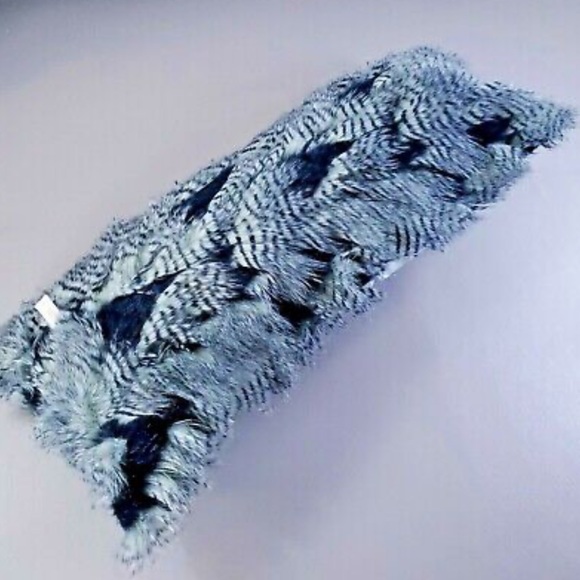 Opalhouse Other - Indigo Peacock Faux Fur Feathers Blue Oblong Pillow Opalhouse NWT